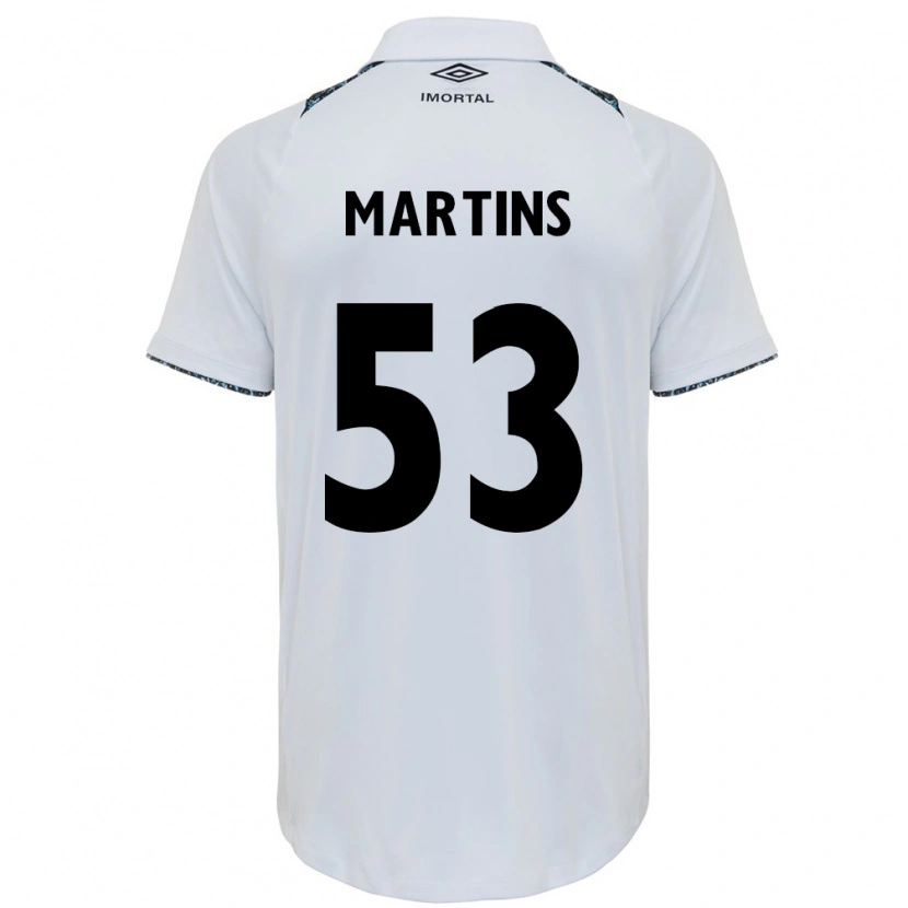 Danxen Kinder Gustavo Martins #53 Weiß Blau Auswärtstrikot Trikot 2025/26 T-Shirt