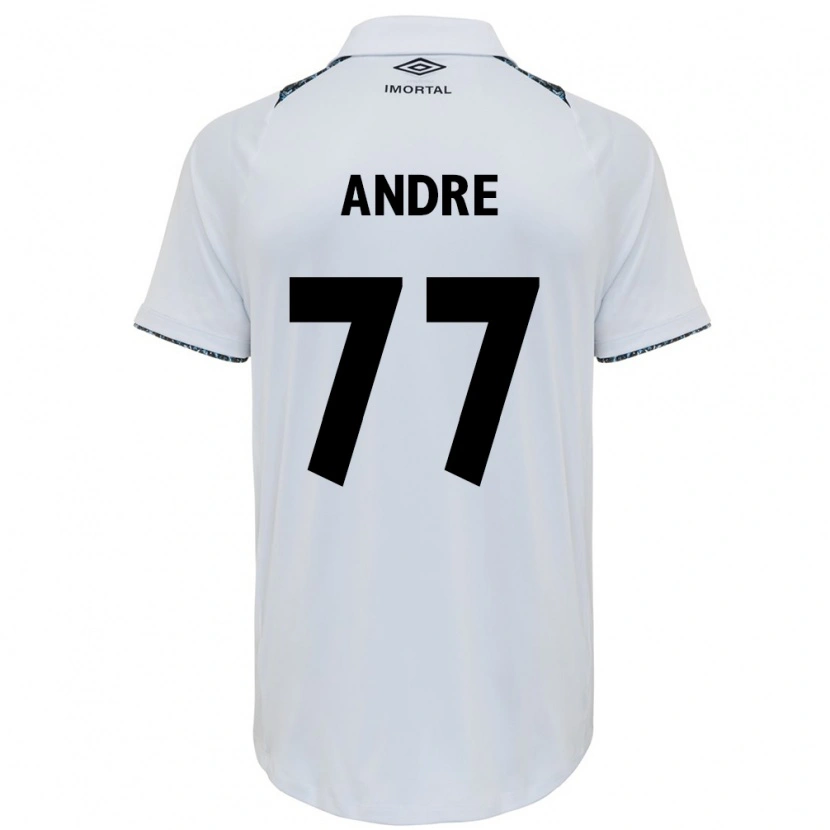 Danxen Kinder André Henrique #77 Weiß Blau Auswärtstrikot Trikot 2025/26 T-Shirt