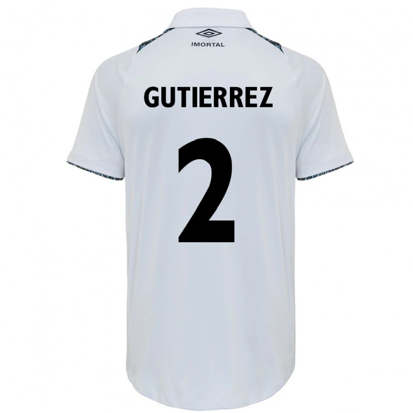 Danxen Kinder Nairelis Gutiérrez #2 Weiß Blau Auswärtstrikot Trikot 2025/26 T-Shirt