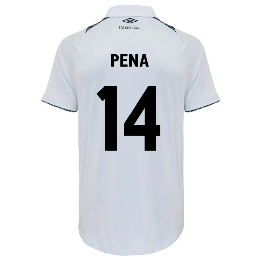 Danxen Kinder Jessica Peña #14 Weiß Blau Auswärtstrikot Trikot 2025/26 T-Shirt
