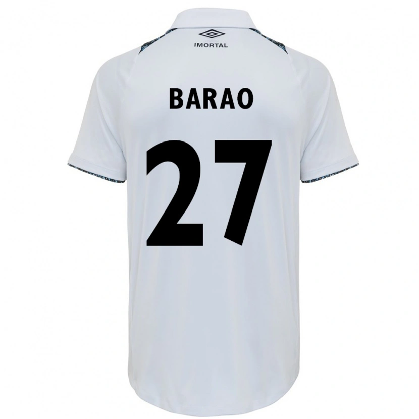 Danxen Kinder Dani Barão #27 Weiß Blau Auswärtstrikot Trikot 2025/26 T-Shirt