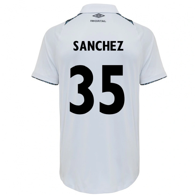Danxen Kinder Lari Sanchez #35 Weiß Blau Auswärtstrikot Trikot 2025/26 T-Shirt