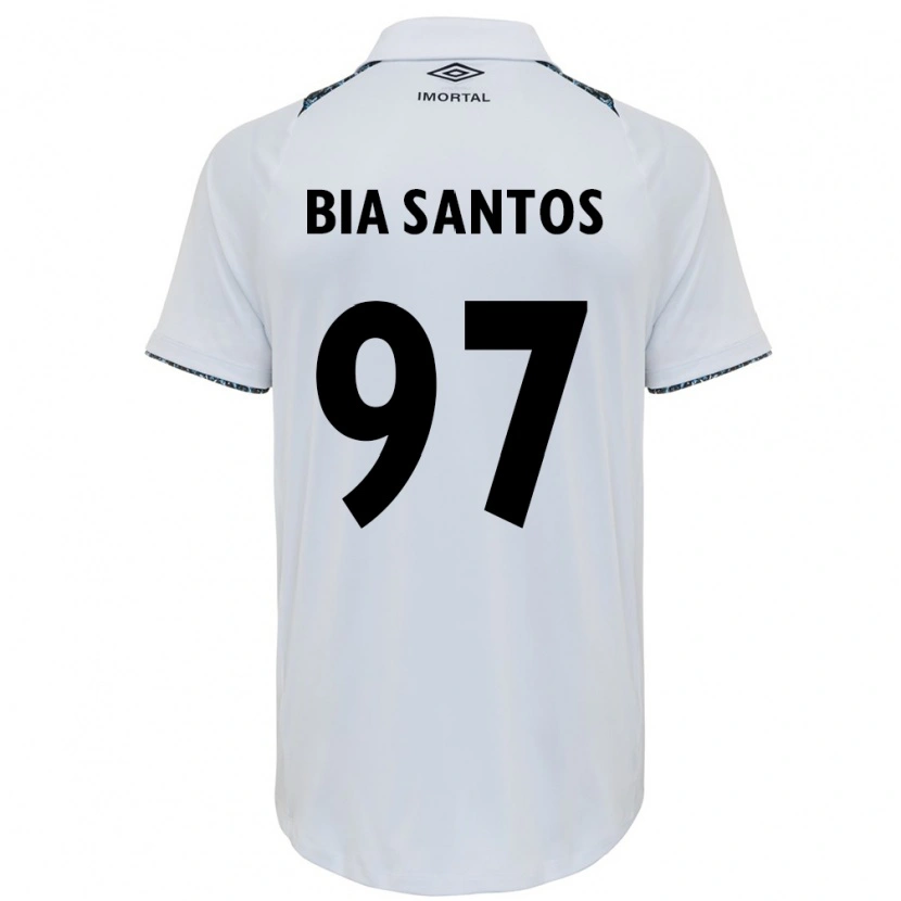Danxen Kinder Bia Santos #97 Weiß Blau Auswärtstrikot Trikot 2025/26 T-Shirt
