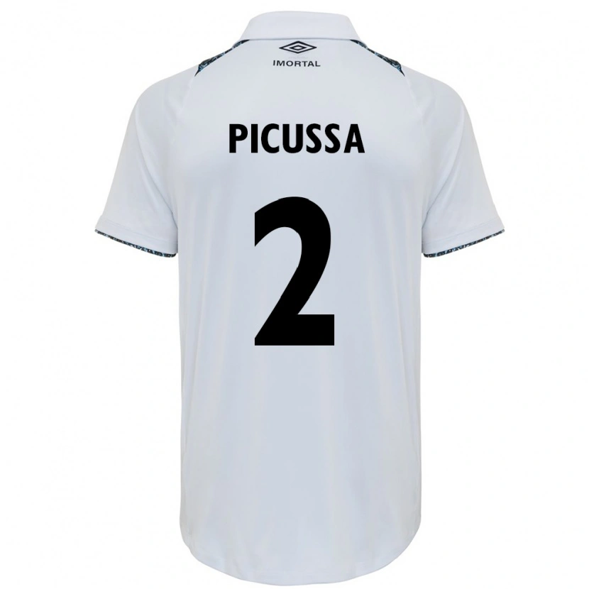 Danxen Kinder Andressa Herminia Gelenski Picussa #2 Weiß Blau Auswärtstrikot Trikot 2025/26 T-Shirt