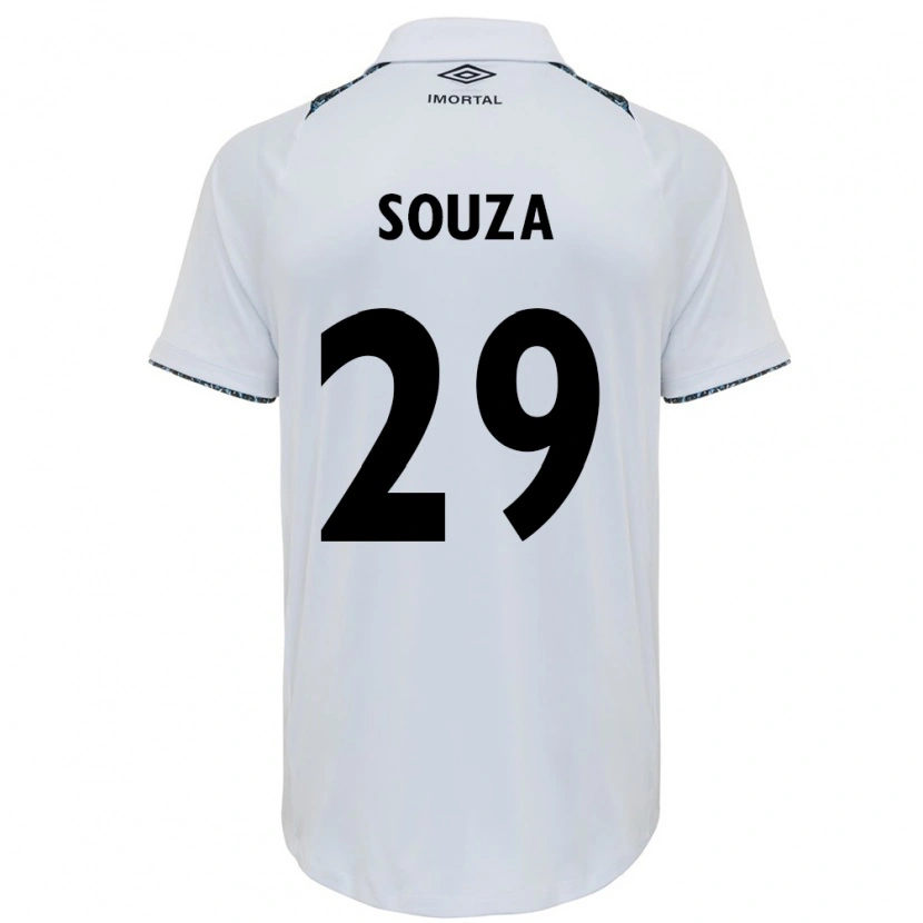 Danxen Kinder Diego Souza #29 Weiß Blau Auswärtstrikot Trikot 2025/26 T-Shirt
