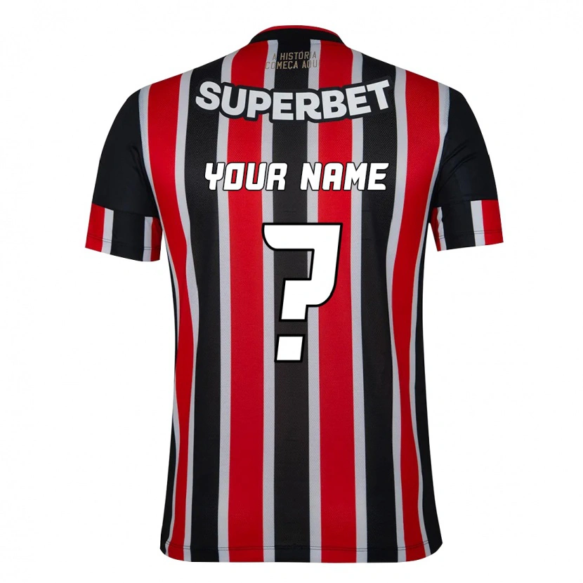 Danxen Kinder Ihren Namen #0 Schwarz Rot Auswärtstrikot Trikot 2025/26 T-Shirt
