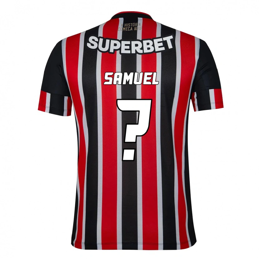 Danxen Kinder Samuel #0 Schwarz Rot Auswärtstrikot Trikot 2025/26 T-Shirt