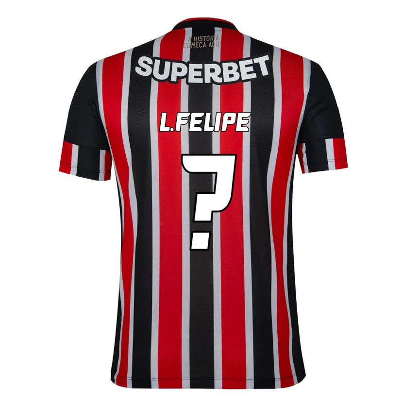 Danxen Kinder Luis Felipe #0 Schwarz Rot Auswärtstrikot Trikot 2025/26 T-Shirt