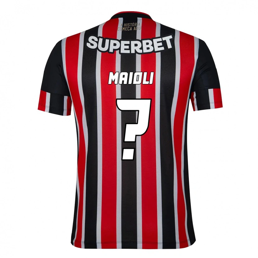 Danxen Kinder Gabriel Maioli #0 Schwarz Rot Auswärtstrikot Trikot 2025/26 T-Shirt