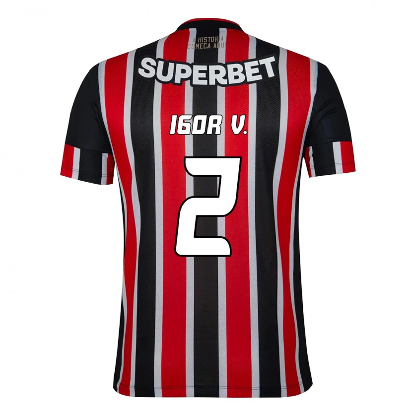 Danxen Kinder Igor Vinícius #2 Schwarz Rot Auswärtstrikot Trikot 2025/26 T-Shirt