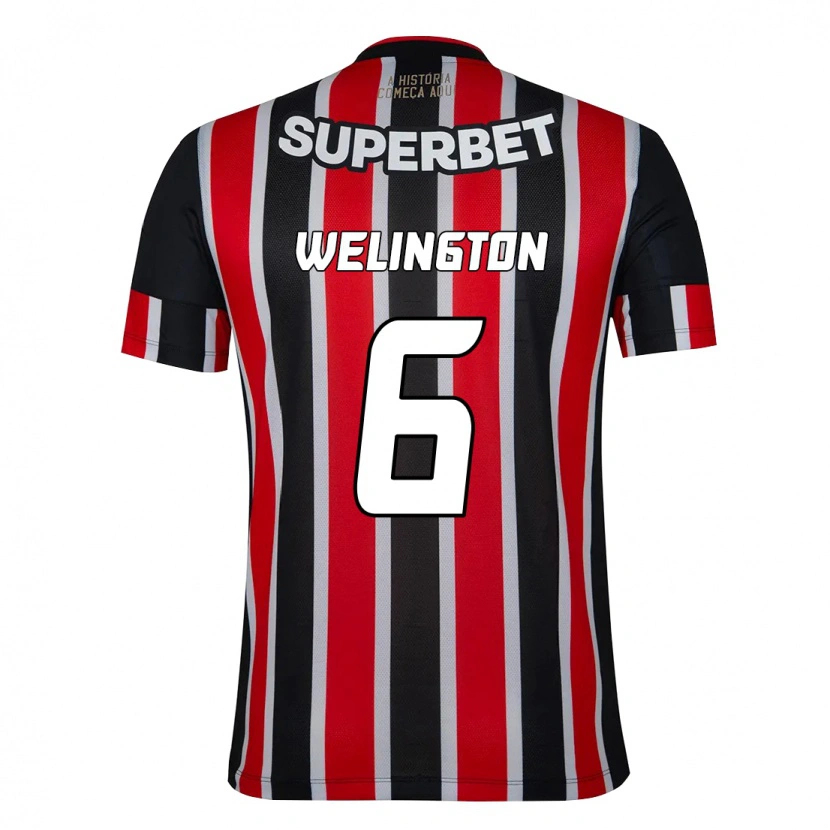 Danxen Kinder Welington #6 Schwarz Rot Auswärtstrikot Trikot 2025/26 T-Shirt