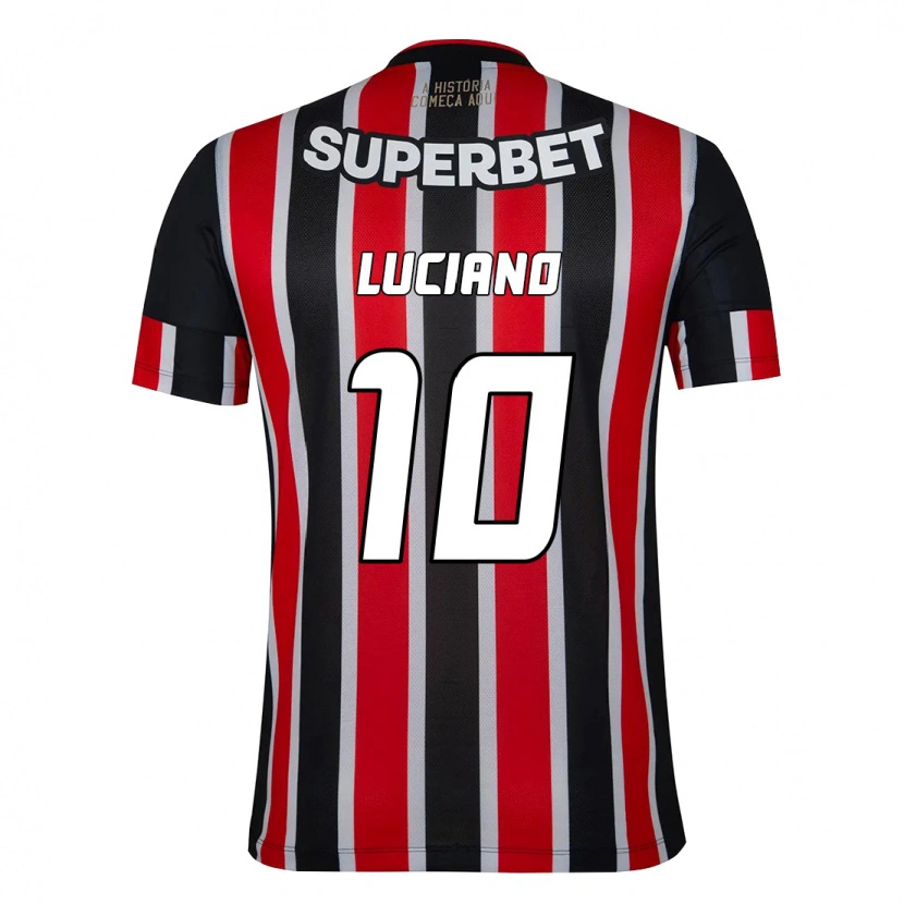 Danxen Kinder Luciano #10 Schwarz Rot Auswärtstrikot Trikot 2025/26 T-Shirt
