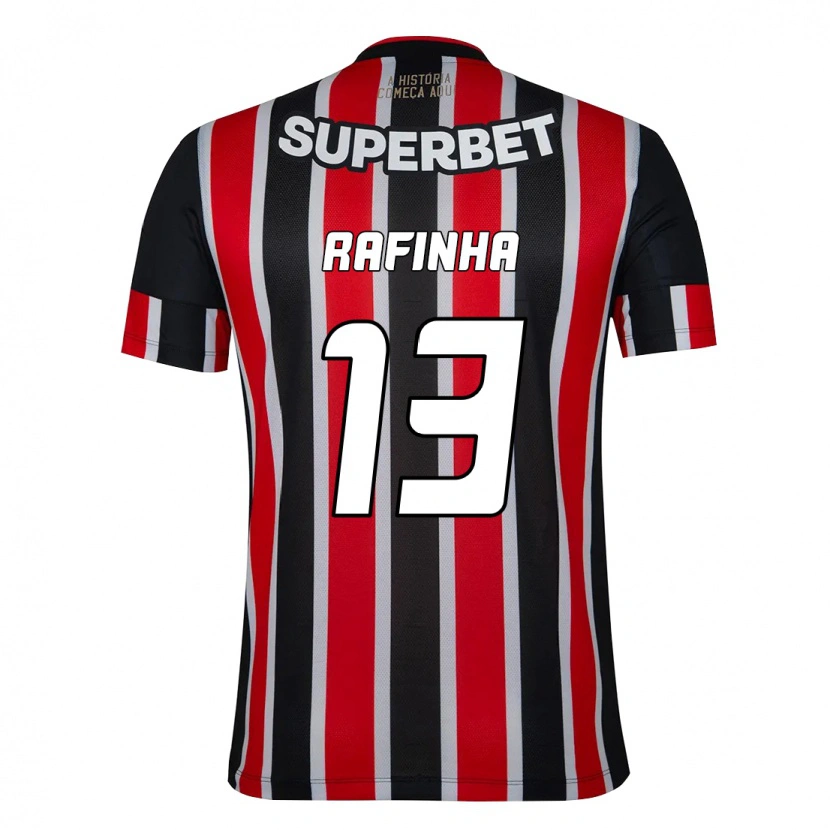 Danxen Kinder Rafinha #13 Schwarz Rot Auswärtstrikot Trikot 2025/26 T-Shirt