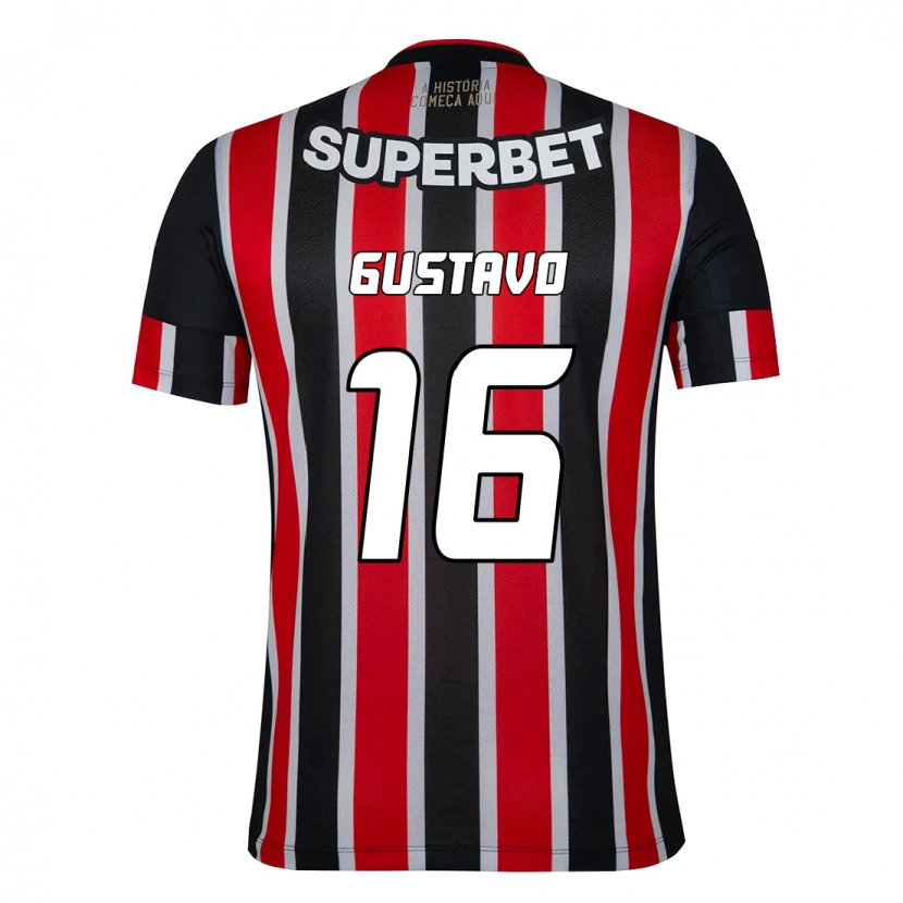 Danxen Kinder Luiz Gustavo #16 Schwarz Rot Auswärtstrikot Trikot 2025/26 T-Shirt