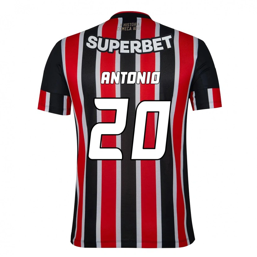 Danxen Kinder Marcos Antônio #20 Schwarz Rot Auswärtstrikot Trikot 2025/26 T-Shirt