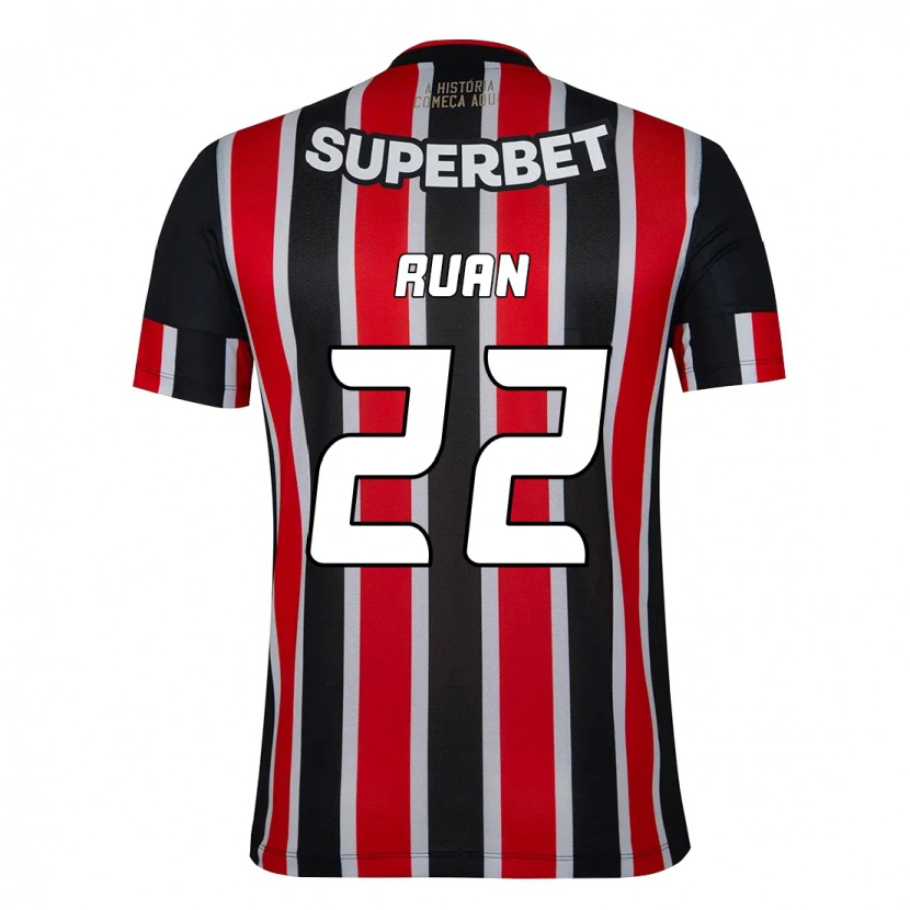 Danxen Kinder Ruan #22 Schwarz Rot Auswärtstrikot Trikot 2025/26 T-Shirt