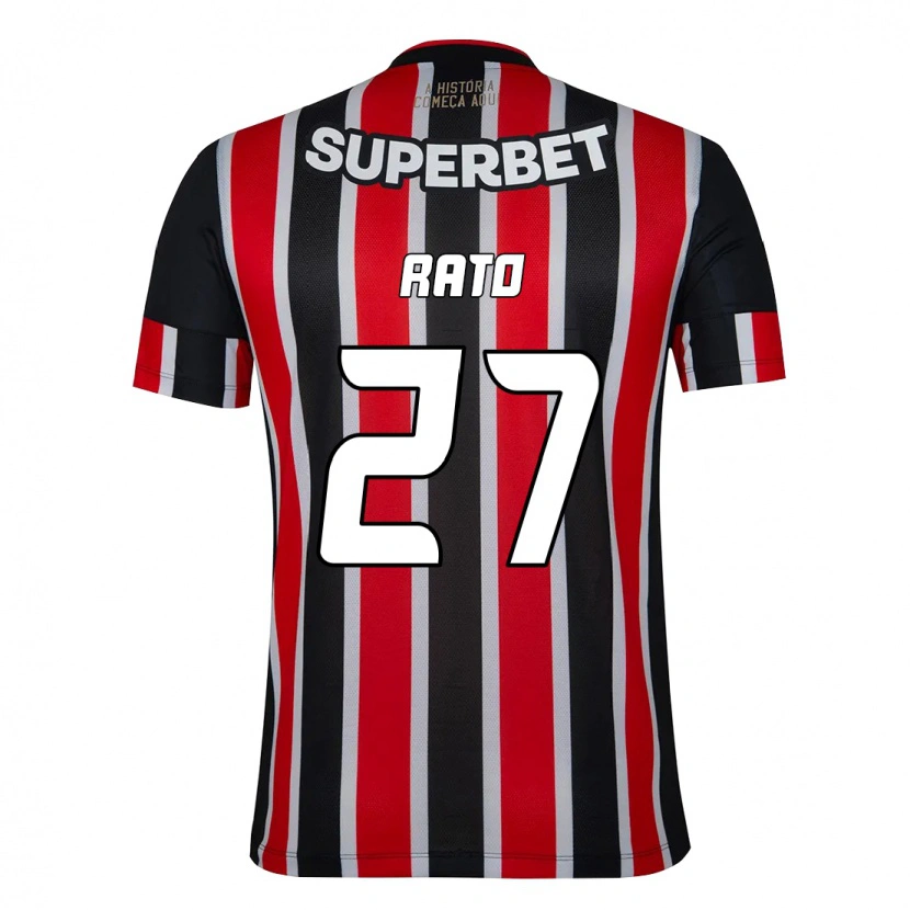 Danxen Kinder Wellington Rato #27 Schwarz Rot Auswärtstrikot Trikot 2025/26 T-Shirt