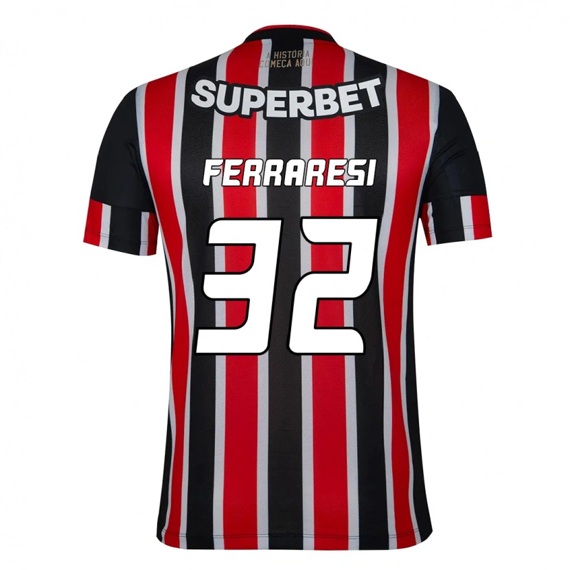 Danxen Kinder Nahuel Ferraresi #32 Schwarz Rot Auswärtstrikot Trikot 2025/26 T-Shirt