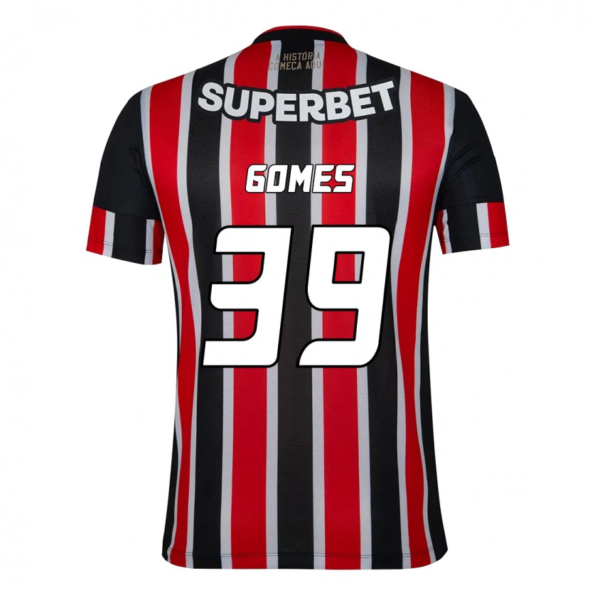 Danxen Kinder William Gomes #39 Schwarz Rot Auswärtstrikot Trikot 2025/26 T-Shirt