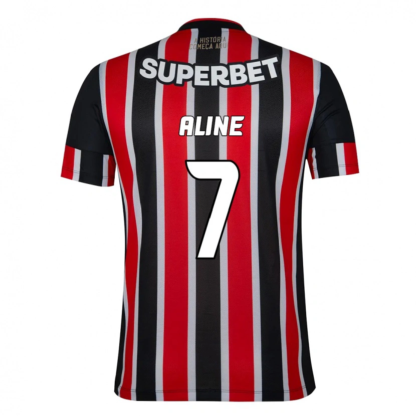 Danxen Kinder Aline #7 Schwarz Rot Auswärtstrikot Trikot 2025/26 T-Shirt