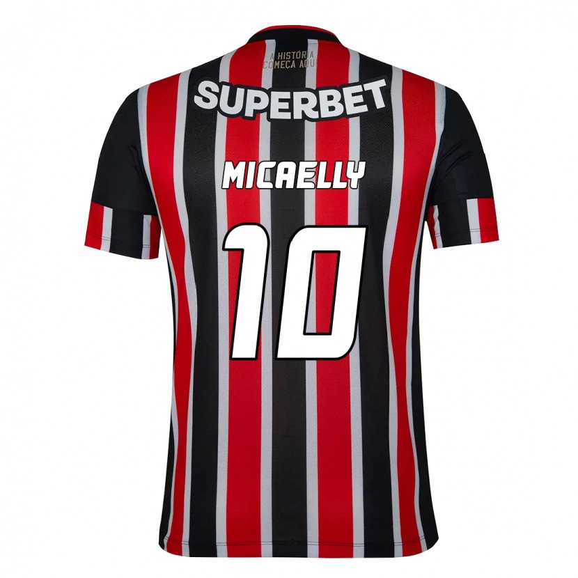 Danxen Kinder Micaelly #10 Schwarz Rot Auswärtstrikot Trikot 2025/26 T-Shirt