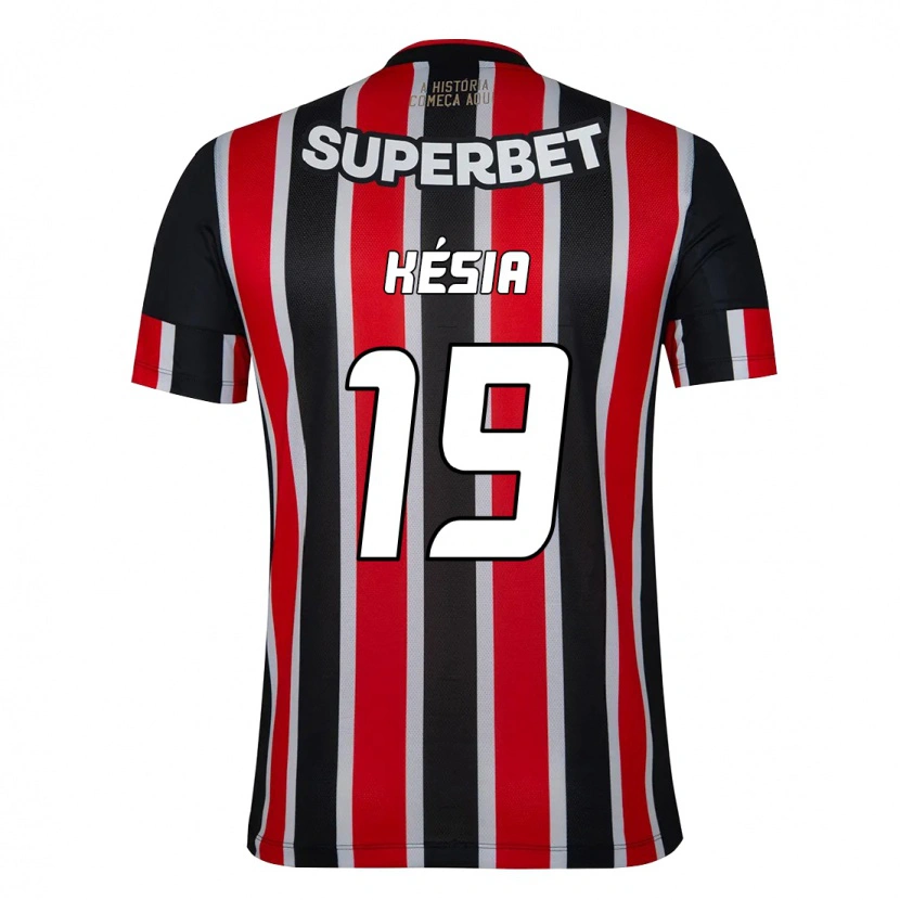 Danxen Kinder Késia #19 Schwarz Rot Auswärtstrikot Trikot 2025/26 T-Shirt