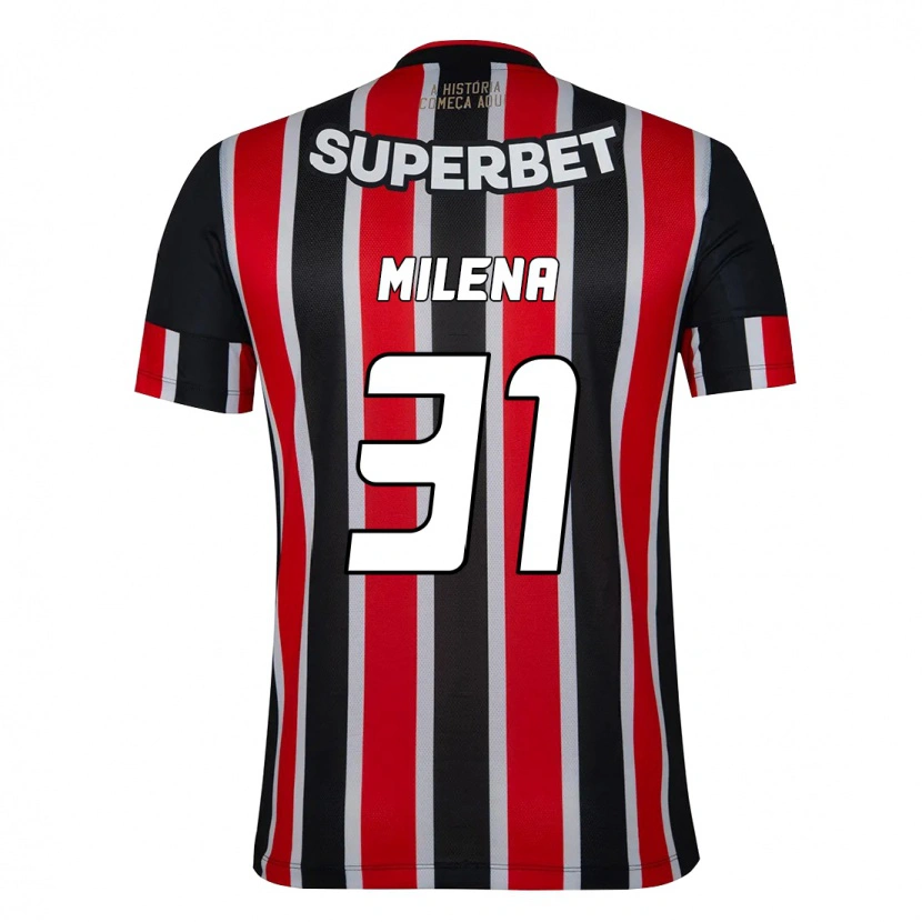 Danxen Kinder Milena #31 Schwarz Rot Auswärtstrikot Trikot 2025/26 T-Shirt