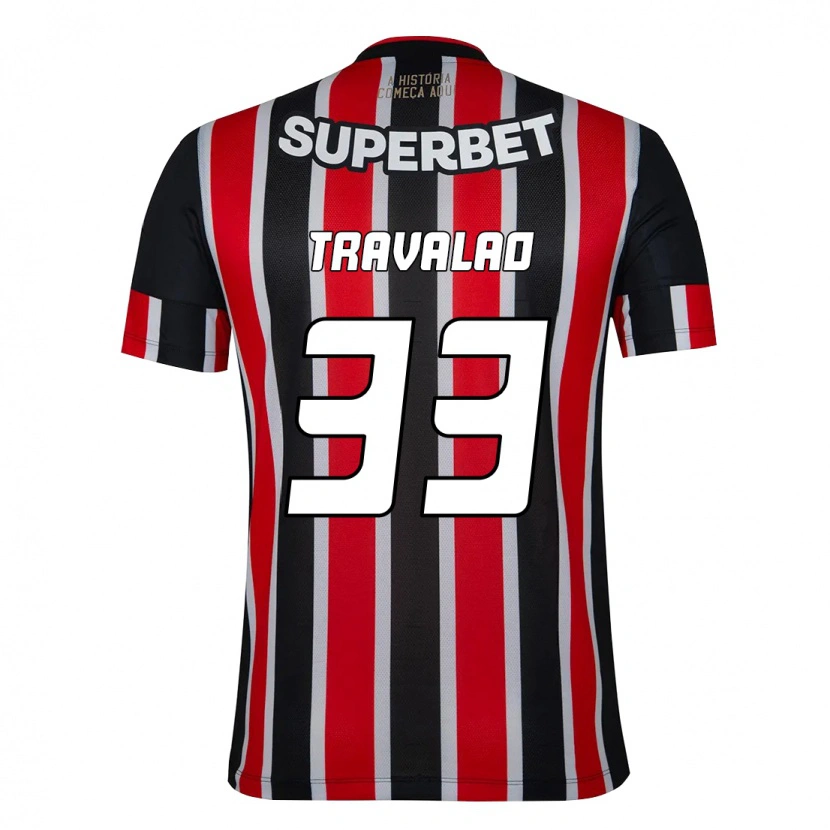 Danxen Kinder Rafa Travalão #33 Schwarz Rot Auswärtstrikot Trikot 2025/26 T-Shirt