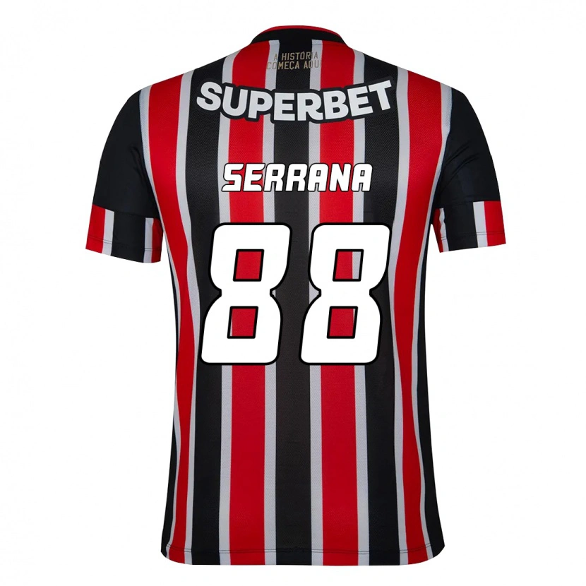 Danxen Kinder Serrana #88 Schwarz Rot Auswärtstrikot Trikot 2025/26 T-Shirt