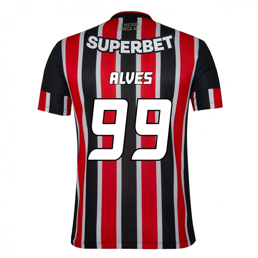 Danxen Kinder Letícia Alves #99 Schwarz Rot Auswärtstrikot Trikot 2025/26 T-Shirt
