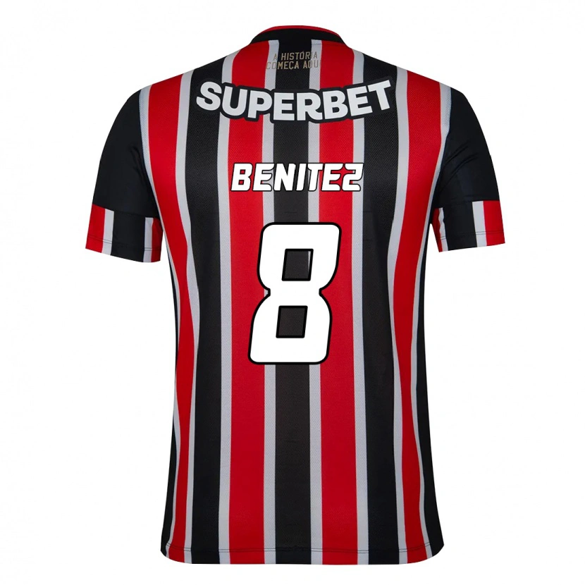 Danxen Kinder Martin Benitez #8 Schwarz Rot Auswärtstrikot Trikot 2025/26 T-Shirt