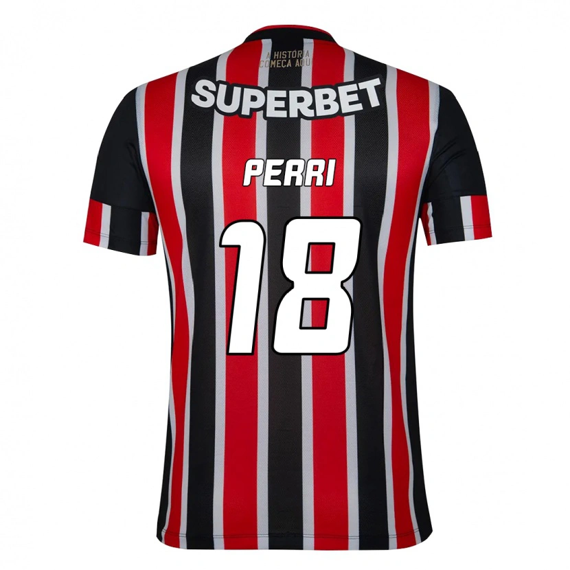 Danxen Kinder Lucas Perri #18 Schwarz Rot Auswärtstrikot Trikot 2025/26 T-Shirt