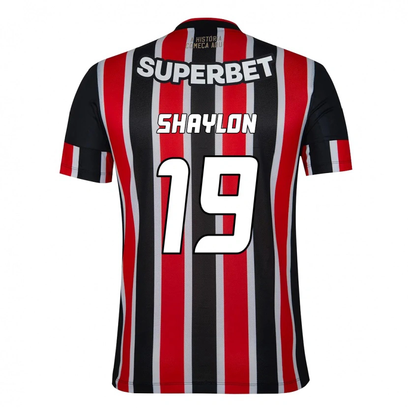 Danxen Kinder Shaylon #19 Schwarz Rot Auswärtstrikot Trikot 2025/26 T-Shirt