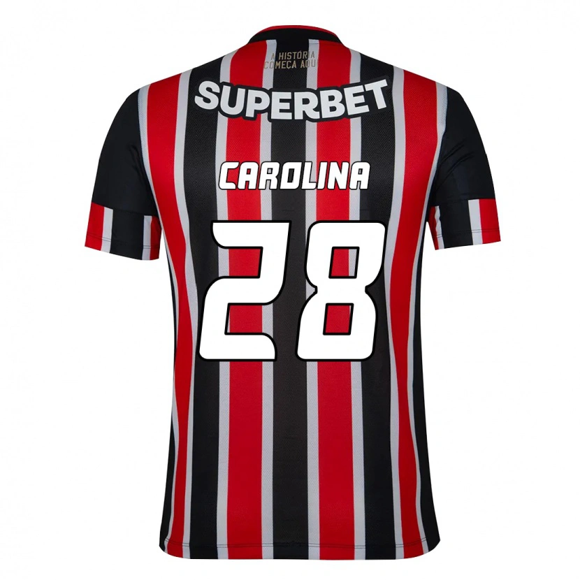 Danxen Kinder Ana Carolina #28 Schwarz Rot Auswärtstrikot Trikot 2025/26 T-Shirt