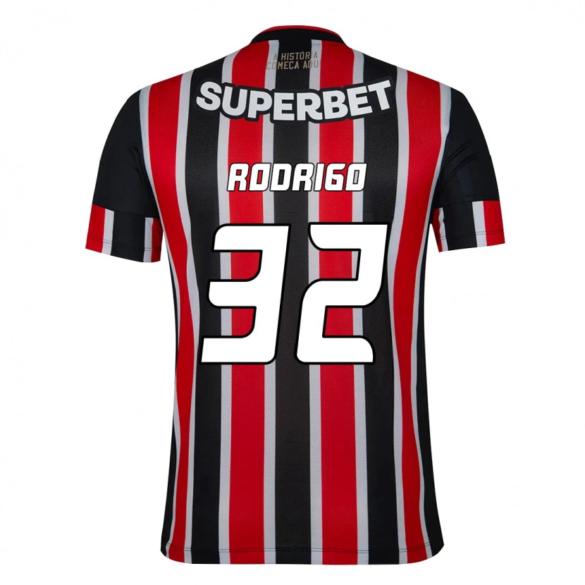 Danxen Kinder Rodrigo #32 Schwarz Rot Auswärtstrikot Trikot 2025/26 T-Shirt
