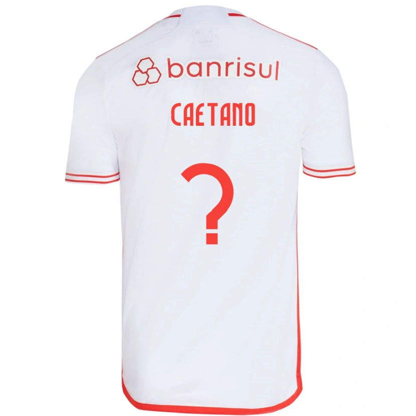 Danxen Kinder Caetano #0 Weiß Rot Auswärtstrikot Trikot 2025/26 T-Shirt