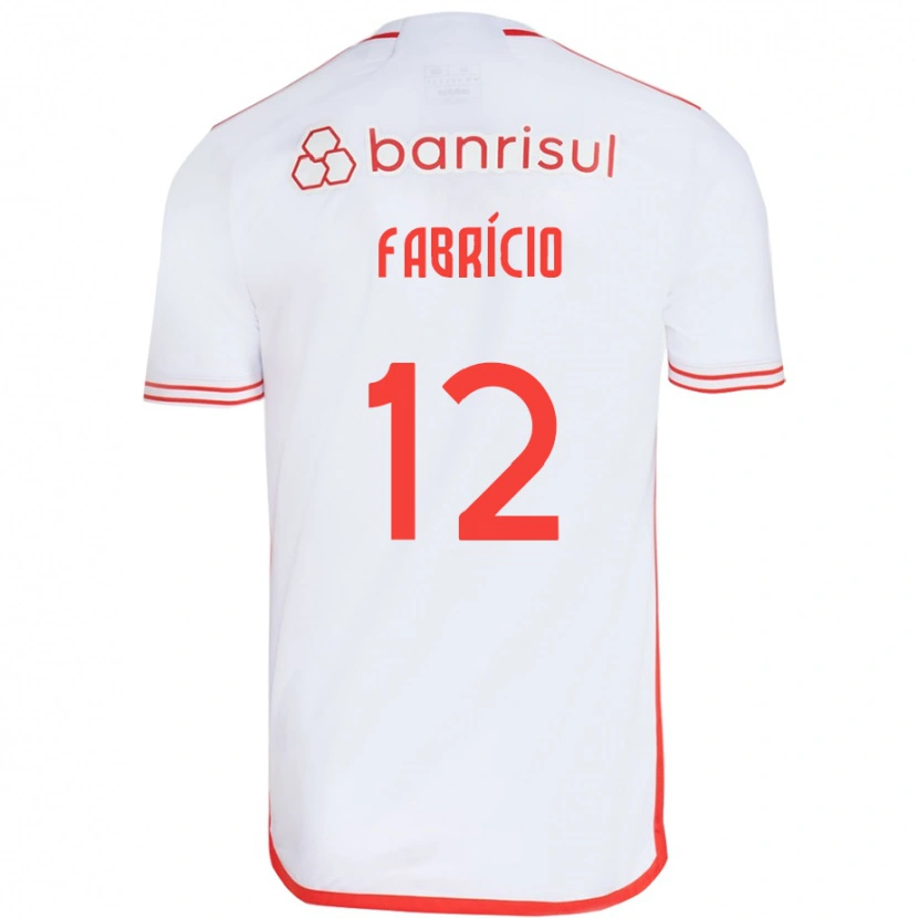 Danxen Kinder Fabrício #12 Weiß Rot Auswärtstrikot Trikot 2025/26 T-Shirt