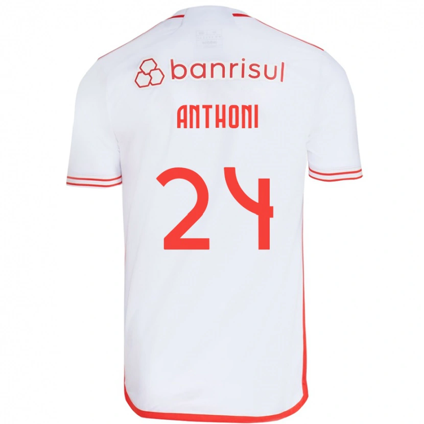 Danxen Kinder Anthoni #24 Weiß Rot Auswärtstrikot Trikot 2025/26 T-Shirt
