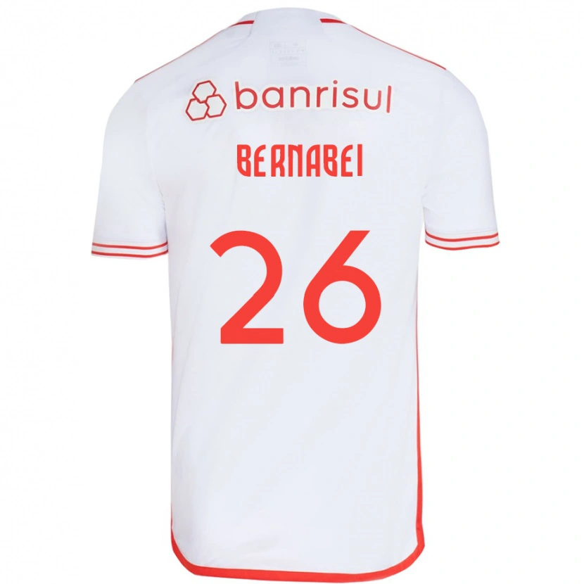 Danxen Kinder Alexandro Bernabei #26 Weiß Rot Auswärtstrikot Trikot 2025/26 T-Shirt