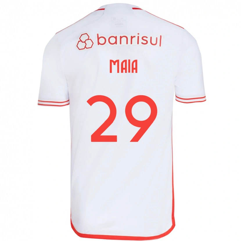 Danxen Kinder Thiago Maia #29 Weiß Rot Auswärtstrikot Trikot 2025/26 T-Shirt