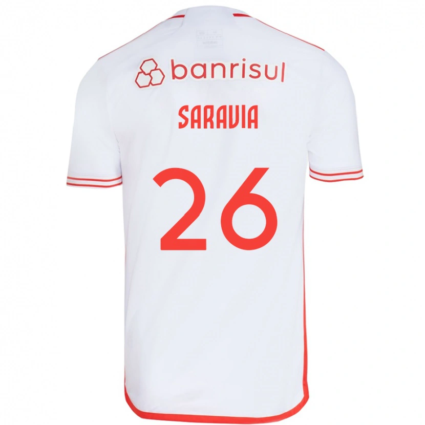 Danxen Kinder Saravia #26 Weiß Rot Auswärtstrikot Trikot 2025/26 T-Shirt