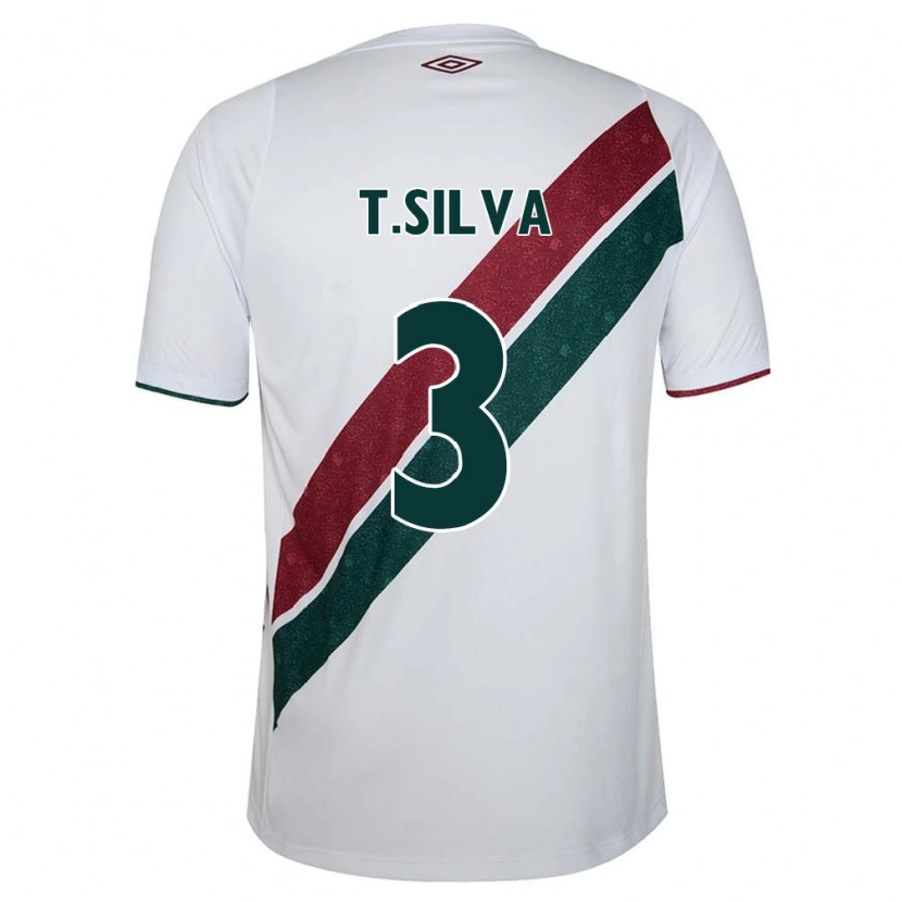Danxen Kinder Thiago Silva #3 Weiß Grün Kastanienbraun Auswärtstrikot Trikot 2025/26 T-Shirt