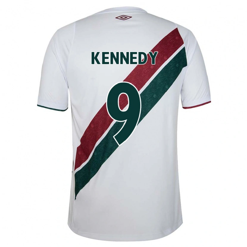 Danxen Kinder John Kennedy #9 Weiß Grün Kastanienbraun Auswärtstrikot Trikot 2025/26 T-Shirt
