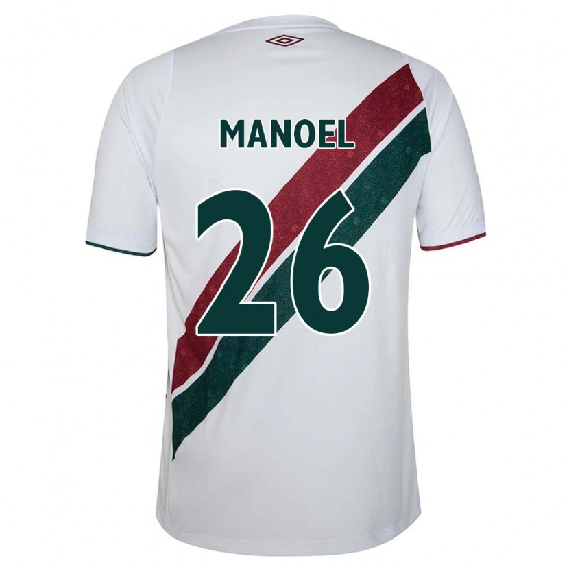 Danxen Kinder Manoel #26 Weiß Grün Kastanienbraun Auswärtstrikot Trikot 2025/26 T-Shirt