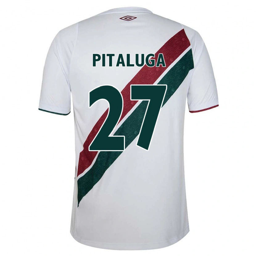 Danxen Kinder Marcelo Pitaluga #27 Weiß Grün Kastanienbraun Auswärtstrikot Trikot 2025/26 T-Shirt