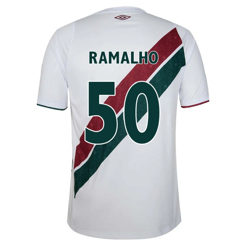 Danxen Kinder Gustavo Ramalho #50 Weiß Grün Kastanienbraun Auswärtstrikot Trikot 2025/26 T-Shirt