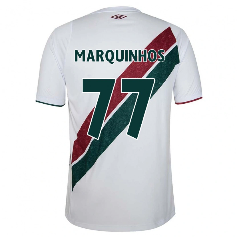 Danxen Kinder Marquinhos #77 Weiß Grün Kastanienbraun Auswärtstrikot Trikot 2025/26 T-Shirt