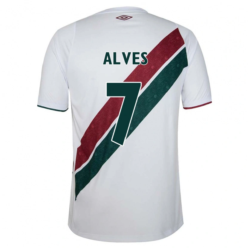 Danxen Kinder Geovana Alves #7 Weiß Grün Kastanienbraun Auswärtstrikot Trikot 2025/26 T-Shirt