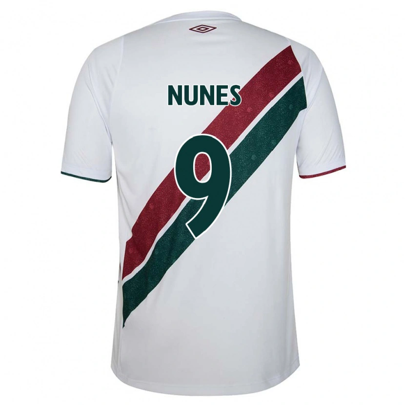 Danxen Kinder Carla Nunes #9 Weiß Grün Kastanienbraun Auswärtstrikot Trikot 2025/26 T-Shirt