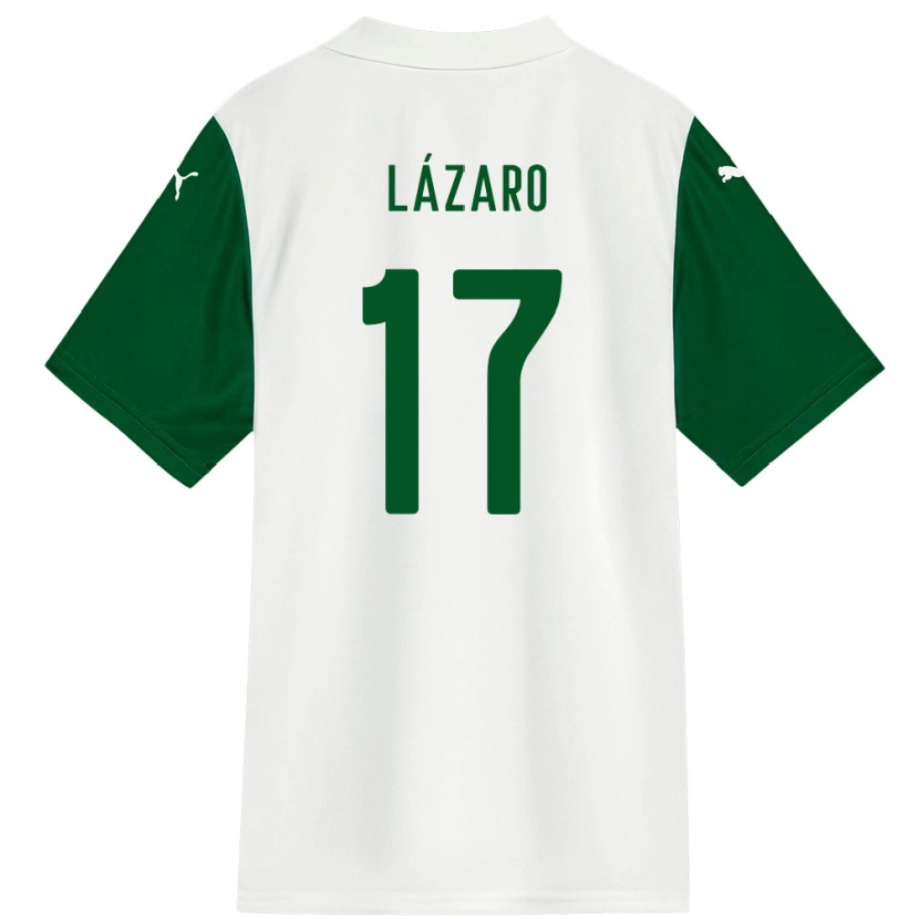 Danxen Kinder Lazaro #17 Weiß Grün Auswärtstrikot Trikot 2025/26 T-Shirt